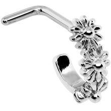 Load image into Gallery viewer, 18G Steel Daisy Flower Chain Faux Hoop L Shaped Nose Ring