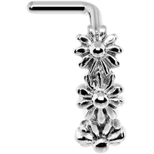 Load image into Gallery viewer, 18G Steel Daisy Flower Chain Faux Hoop L Shaped Nose Ring