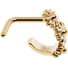 将图片加载到图库查看器,18G Gold PVD Daisy Flower Chain Faux Hoop L Shaped Nose Ring
