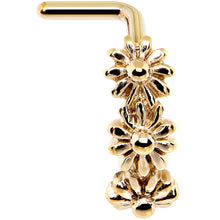 将图片加载到图库查看器,18G Gold PVD Daisy Flower Chain Faux Hoop L Shaped Nose Ring