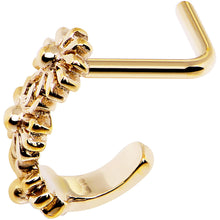将图片加载到图库查看器,18G Gold PVD Daisy Flower Chain Faux Hoop L Shaped Nose Ring