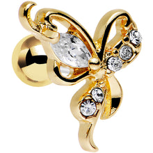 Load image into Gallery viewer, 1/4 Clear Gem Winged Wonder Butterfly Dangle Tragus Cartilage Earring