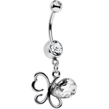 将图片加载到图库查看器,Clear Gem There and Gone Again Bashful Butterfly Dangle Belly Ring