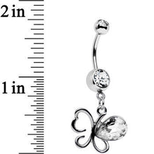 将图片加载到图库查看器,Clear Gem There and Gone Again Bashful Butterfly Dangle Belly Ring