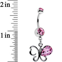 Load image into Gallery viewer, Pink Gem There and Gone Again Bashful Butterfly Dangle Belly Ring