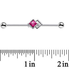 Load image into Gallery viewer, 14G Pink Faux Turquoise Art Deco Industrial Barbell 38mm