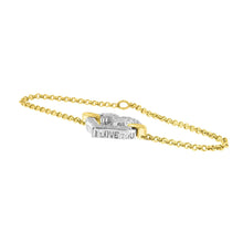 Load image into Gallery viewer, 10K Two Tone Gold 1/4 Cttw Diamond Encrusted Heart Charm 7" Bracelet (H-I Color, I1-I2 Clarity)