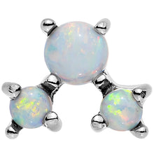 Load image into Gallery viewer, 18G White Synthetic Opal Steel Triad Tragus Cartilage Earring