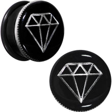 Load image into Gallery viewer, 25mm Black PVD Show Me Shapes Rhombus Single Flare Plug Set