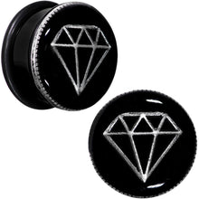 Load image into Gallery viewer, 7/8 Black PVD Show Me Shapes Rhombus Single Flare Plug Set