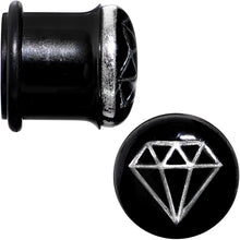 Load image into Gallery viewer, 1/2 Black PVD Show Me Shapes Rhombus Single Flare Plug Set