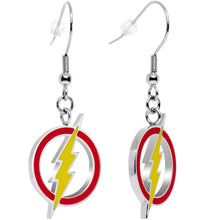 将图片加载到图库查看器,Officially Licensed DC Comics The Flash Steel Dangle Earrings