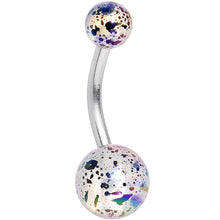 将图片加载到图库查看器,Clear Acrylic Big Bottom Ball Color Splash Basic Belly Ring