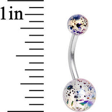 将图片加载到图库查看器,Clear Acrylic Big Bottom Ball Color Splash Basic Belly Ring