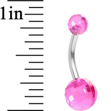 将图片加载到图库查看器,Pink Acrylic Big Bottom Disco Ball Basic Belly Ring
