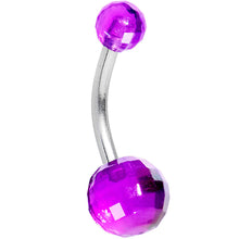 将图片加载到图库查看器,Purple Acrylic Big Bottom Disco Ball Basic Belly Ring