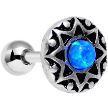 Load image into Gallery viewer, 16G 1/4 Blue Faux Opal Star Shine Tragus Cartilage Earring