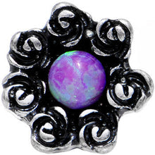 Load image into Gallery viewer, 16G 1/4 Pink Faux Opal Rose Flower Frame Tragus Cartilage Earring