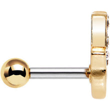 Load image into Gallery viewer, 16G 1/4 Clear Gold Anodized Hamsa Hand Tragus Cartilage Earring
