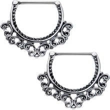 Load image into Gallery viewer, 16G 1/2 Stainless Steel Tribal Heart Filigree Nipple Clicker