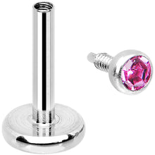 将图片加载到图库查看器,18G 1/4 Pink 2mm CZ Gem Internally Threaded Cartilage Earring