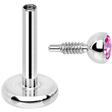 将图片加载到图库查看器,18G 1/4 Pink 2mm CZ Gem Internally Threaded Cartilage Earring