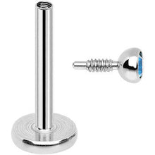 将图片加载到图库查看器,18G 5/16 Aqua 2mm CZ Internally Threaded Labret Monroe Tragus