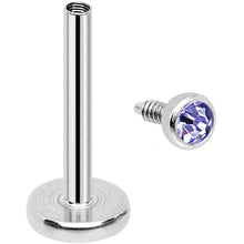 将图片加载到图库查看器,18G 5/16 Tanzanite 2mm CZ Gem Internally Threaded Labret