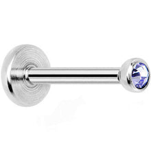 将图片加载到图库查看器,18G 5/16 Tanzanite 2mm CZ Gem Internally Threaded Labret