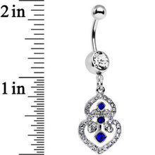将图片加载到图库查看器,Clear Blue Gem Fancy Delilah Dangle Belly Ring