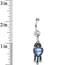 将图片加载到图库查看器,Clear Blue Gem Baby Blue Heart Dangle Belly Ring
