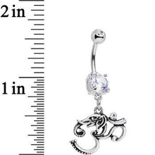 将图片加载到图库查看器,Clear Gem Om My Favorite Lucky Elephant Dangle Belly Ring