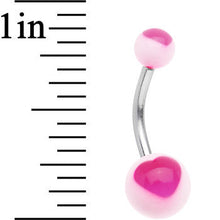 Load image into Gallery viewer, White UV Acrylic Party Pink Hearts Belly Ring