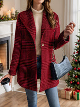 Load image into Gallery viewer, Women's Plaid Collared Neck Buttoned Long Sleeve Jacket – Classic & Lightweight Outerwear for Everyday Wear