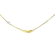 Load image into Gallery viewer, 14k Two Tone Gold Anklet with Diamond Cut Heart Style Stations