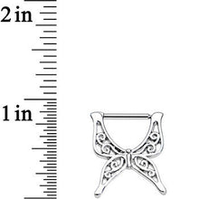 Load image into Gallery viewer, 14G 1/2 Stainless Steel Swirly Wing Butterfly Nipple Clicker Set
