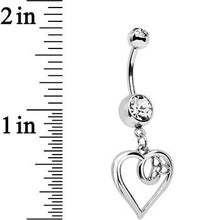 将图片加载到图库查看器,Clear Gem Twisted Trinity Heart Dangle Belly Ring