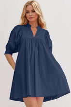 Load image into Gallery viewer, Pink Puff Sleeve Mini Dress Casual and Feminine Dress for Women Simple Classic Summer Dress