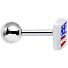 Load image into Gallery viewer, 16G 1/4 Red White Blue American Flag Tragus Cartilage Earring