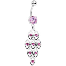 将图片加载到图库查看器,Pink Gem Perfection Connection Chandelier Dangle Belly Ring