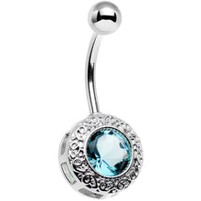 将图片加载到图库查看器,Aqua Gem Cute as a Button Lattice Frame Belly Ring