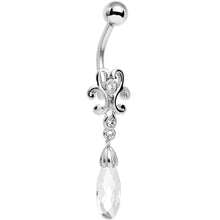 将图片加载到图库查看器,Clear Gem Filigree Drop Dangle Belly Ring
