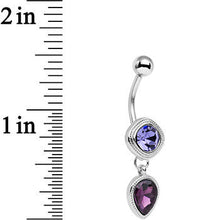 将图片加载到图库查看器,Violet Plum Purple CZ Gem Simpe Sass Dangle Belly Ring