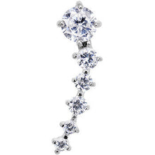 Load image into Gallery viewer, 18G 5/16 Clear Gem Cascading Curved Left Ear Cartilage Earring