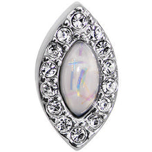 将图片加载到图库查看器,16G 1/4 White Faux Opal Clear CZ Marquis Cartilage Earring