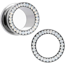 Load image into Gallery viewer, 1/2 White Faux Opal Screw Fit Tunnel Plug Set