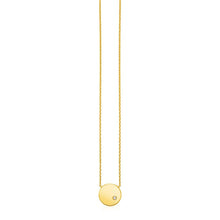 Load image into Gallery viewer, 14k Yellow Gold Necklace with Polished Round Pendant with Diamond