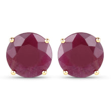 Load image into Gallery viewer, 7.40 Carat Genuine Ruby 14K Yellow Gold Earrings
