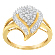 Load image into Gallery viewer, 10K Yellow Gold Diamond Cluster Ring (1/2 Cttw, I-J Color, I1-I2 Clarity) - Size 8