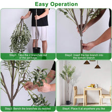 Load image into Gallery viewer, 5.9ft Artificial Olive Tree with Lush Olive Branches and Fruits with Black Planter Pot